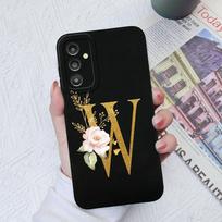 Skirtas Samsung Galaxy A03 A13 A14 A31 A50 A51 A52 A54 A71 dėklas Skystas silikoninis gėlių raidžių minkštas dangtelis Samsung Galaxy telefono buferio krepšių dėklai Samsung A13 5G / A04S 4G