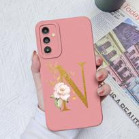 Skirtas Samsung Galaxy A03 A13 A14 A31 A50 A51 A52 A54 A71 dėklas Skystas silikoninis gėlių raidžių minkštas dangtelis Samsung Galaxy telefono buferio krepšių dėklai Samsung A50 / A50S / A30S