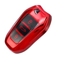 Naujo dizaino TPU automobilio nuotolinio valdymo pulto rakto dėklo dangtelis, skirtas Peugeot 2008 3008 4008 5008 308 408 508 Citroen C1 C2 C4 C6 C3-XR Picasso Grand DS3 DS5 raudona