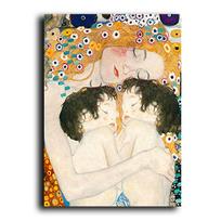 Gustavo Klimto motinos meilės dvyniai kūdikių šiaurietiško stiliaus drobės tapyba Plakatai ir spaudiniai sieniniai paveikslai Svetainės dekoras Cuadros 21x30cm No Frame