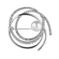 Moteriška sagė Smeigtukas Dirbtinis perlas Kalnų krištolas Elegantiškas megztinis Šalikas Šalikai Užsegimas Krūtinės Smeigtukas Suknelė Dekoracija Drabužiai Ornamentas Vestuvių Vakarėlis Papuošalai sidabras
