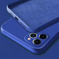 Square Liquid Soft Silicone Phone Case For iPhone 15 14 13 12 11 Pro Max X XR XS Max 7 8 15 Plus Shockproof Bumper Back Cover Shell For iPhone 15 tamsiai mėlyna spalva