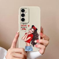 Samsung M15 A15 A55 A35 S24 Ultra S24+ F15 Telefono dangteliai Madingi berniukui mergaitei Aukštos kokybės silikoninis minkštas fotoaparato apsauginis gaubtas buferis, skirtas Galaxy Samsung S24+