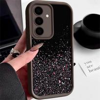 Objektyvo apsaugos dėklas Samsung S25 S24 S22 Ultra Plus S23 S21 S20 Fe A55 A54 A53 A52 A35 A34 A15 A14 5g blizgučių smūgiams atsparus silikoninis minkštas dėklas Samsung S24 kava