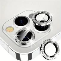 Mergaitės Deimantinis Cirkonio Kameros Objektyvo Grūdinto Stiklo Apsauginis Stikliukas iPhone 17 15 16 14 13 12 11 Pro Max Plus 17 Air 12 15Pro Max 14 ProMax Dėklas Dangtelis For iphone 15 Plus sidabras