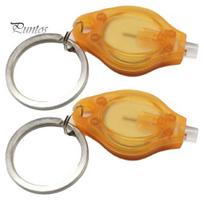 2 vnt Mini LED žibintuvėliai su raktų pakabuku kompaktiško dydžio nešiojamieji baterijos maitinami lauko stovyklavimo ryškios mažytės šviesos avarinės lempos oranžinė