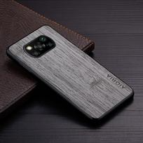 Dėklas Xiaomi Poco X3 NFC Pro X3 GT funda bambuko medžio raštas Odinis telefono dėklas Prabangus coque skirtas xiaomi poco x3 pro dėklui Poco X3 NFC šviesiai pilka spalva