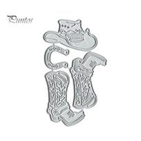 Cowboy Boots Hat Metal Cutting Die DIY Scrapbook Craft Card Making Stencil Mold sidabras