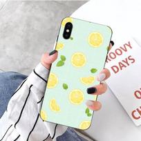 Lemon Summer Fruit Yellow Pattern Phone Case For IPhone 14 13 12 11 XS X 8 7 6 Plus Mini Pro Max SE 2022 Soft Black Phone Cover iPhone 14