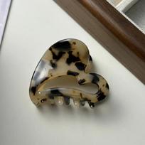 Mažo dydžio tuščiavidurių širdelių plaukų segtukas Retro leopardo plaukų segtukai moterims Acetato prancūziški plaukų aksesuarai Moteriški galvos apdangalai Vakarėlio papuošalai brown