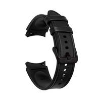 20 mm silikoninis ir odinis dirželis, skirtas Samsung Galaxy Watch 6/5/4 40 mm 44 mm išmaniojo laikrodžio apyrankė, skirta Galaxy Watch 6 Classic 43 mm 47 mm juoda