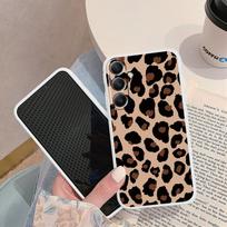 Leopardo rašto minkštas silikoninis dėklas, skirtas Samsung A55 M35 S24 Xiaomi Redmi Note 13 Pro iPhone Huawei Honor Realme fotoaparato apsauginis smūgiams atsparus dangtelis Samsung Galaxy S9 Plus