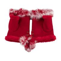 1 Pair Women Winter Mittens Adjustable Drawstring Thick Plush Faux Fur Windproof Anti-slip juoda