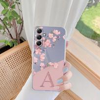 Angliškas laiškų gėlių minkštas skaidrus silikoninis dėklas, skirtas Samsung A35 A34 A55 A15 M35 M34 M14 M13 M15 S24 S23 S22 S21 S20 fotoaparato apsauginis smūgiams atsparus dangtelis Samsung Galaxy S10 Plus