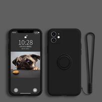 Liquid Silicone Case For Xiaomi Mi 13T 12T 11T 10T Pro 12 11 Lite 5G NE Capa For Mi 14 13 10 12 Pro Ring Holder Cover With Strap For Mi 14 Pro šviesiai žydros spalvos