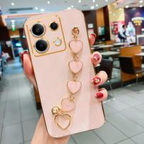 „Xiaomi Redmi Note 13 Pro 4G Plus 5G Luxury Plating Love Heart“ apyrankės grandinės dėklas „Mi Poco X6 M6 Note13 13pro“ juostos dangtelis Redmi Note 13 4g