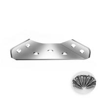 Universalios baldų kampinės jungtys iš nerūdijančio plieno, kampiniai laikikliai spintelių kampinėms lentynoms, fiksuoti laikiklių rinkiniai su varžtais 1 bracket+7 screw