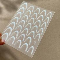 Gradiento prancūziškos linijos nagų lipdukai, lipdukai, 3D prancūziški galiukai, manikiūras, nagų dailė, gelio slankikliai, dekoracijos, aksesuarai balta