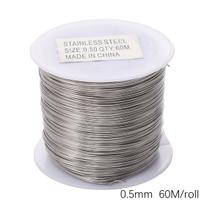 43-380 metrų nerūdijančio plieno virvelė karoliukams verti, DIY rankdarbių gamybai, papuošalų virvelė, siūlas, aksesuarai 0.5mm 60M