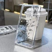 Smūgiams atsparus dėklas Xiaomi 14t 13t Poco X6 X5 F6 Pro Remdi Note 14 13 12 11 10 Pro serijai, gėlių raštas, minkštas silikoninis skaidrus apsauginis dėklas nuo kritimo Xiaomi 13T / 13T Pro