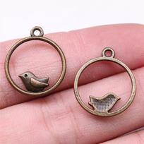 Paukščių pakabukai pakabukas vyriški papuošalai masyvūs personalizuoti meno reikmenys A02-20pcs-21x17mm beige