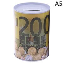 Euro Dollar Money Box Seifas Cilindras Piggy Bank Bankai monetoms Indėlių dėžutės A5