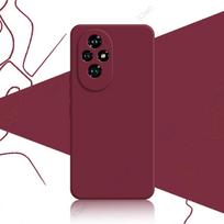 Luxury Soft Case Cover for Honor 200 Pro Honor200 200Pro 5G 360 Edge Protective Square Liquid Silicone Phone Bag Shield Honor 200 5G vyno raudonos spalvos