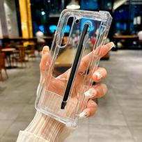 Skaidrus telefono dėklas su rašikliu Samsung Galaxy Z Fold 6 5 4 3 Fold6 Fold5 Fold4 Fold3 5G Dėklas su rašiklio skyriumi Apsauga nuo lanksto Galaxy Z Fold 5