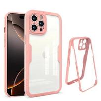 360 pilnai dengiantis dėklas iPhone 16 15 14 13 12 11 Pro Max Funda iPhone XS Max XR 15 16 Plus apsauga ekranui telefono dėklas For iPhone 16 ProMax rožinė