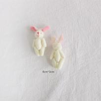 Meškiukas ir Baltas Triušis 3D Pliušinė Sagė - Mieli Aksesuarai Drabužiams, Rankinėms ir Kojinėms Rabbit - No Brooch