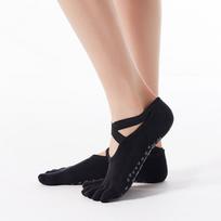 Women's Summer Thin Fitness Exercise Yoga Pilates Silicone Breathable Non Slip Five Finger Socks 1 pair juoda
