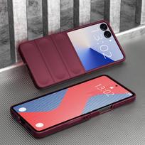 KEYSION Shockproof Case for Samsung Z Flip 7 5G Anti-skid Hard Plastic Phone Back Cover for Galaxy Z Flip 7 5G for Galaxy Z Flip 7 vyno raudonos spalvos