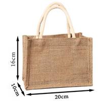 Muji Cotton Linen Burlap Tote - Retro DIY Gift Bag