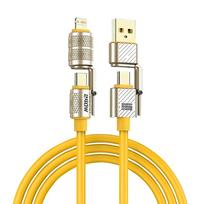 4-in-1 240W Super Greito Įkrovimo Duomenų Kabelis Type-C į Type-C Cinko Lydinio Kabelis iPhone15 16 17 Samsung Huawei Xiaomi 1m auksas