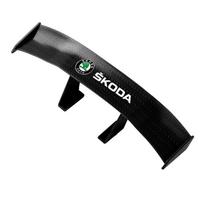 Automobilio galinis spoileris Mini spoilerio sparnas Mažas uodegos emblemos lipduko dekoras Skoda Octavia Superb Rapid Kodiaq Karoq Fabia Kamiq Roomster Citigo juoda