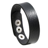 Reguliuojama odinė apyrankė su slankiojančiu užsegimu Tinka 14–22 cm riešui Elegantiškas PU medžiagos Madingas unisex papuošalo aksesuaras juoda
