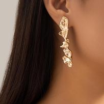 Europietiško-amerikietiško stiliaus netaisyklingos apykaklės metalinis čokeris 01 Earrings 3046 auksas