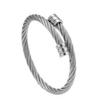 Men's Hip-Hop Punk Titanium Steel Rope Bracelet - Elastic and Fashionable Jewelry sidabras