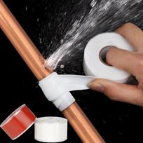 Labai elastinga lipni vandeniui nelaidi silikoninė juosta vamzdžių ir aukštos įtampos izoliacijai remontuoti nuo pratekėjimo White; 2.5cm x 1m