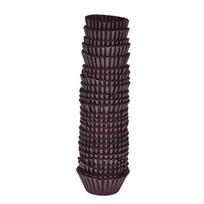 500 vnt. Mini šokoladinių popierinių įdėklų Kepimo keksiukų formelės Muffinų tortas Vientisa spalva 35cm*4cm kava