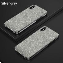 For iphone X XR XS Max dėklas Bling prabangus galvanizuotas blizgučių telefono dėklas For iphone XR Atsparus smūgiams minkštas buferis Skaidrus galinis dangtelis For iphone X XS sidabro pilka spalva