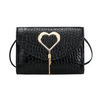 Fashion Mini Ladies One Shoulder Messenger Bag PU Lipstick Mobile Phone Small Square Bag CLE juoda