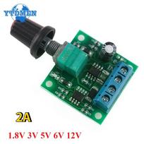 DC Motor 1.8V 3V 5V 6V 12V 2A PWM Adjustable Speed Controller Potentiometer Knob Switch Kit Control Governor Module žalia