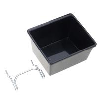 Plastikinės ir metalinės perforuotos lentos laikymo dėžutės, įrankių laikymo dėžutė su kabliuku, praktiškas perforuotos lentos organizatoriaus krepšelio priedas S juoda