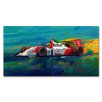 Scandinavian Simple Ayrton Senna F1 Car Legend Wall Art Canvas Painting Poster and Print Home Bedroom Living Room Decoration 20x40cm No Framed blue