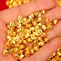 Aliuvinis Auksas Mažas Yuanbao Kietas Imitacinis Mini Lydinio Blizgus Luitas Maži Papuošalai Kinų Dovana Metalo Amatai 10pcs auksas