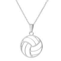 Stylish Volleyball Themed Stainless Steel Necklace  Adjustable Neckchain Everyday Wear Collarbone Jewelry sidabras