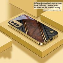 Brilliant golden letters For Samsung A 31 32 A33 A34 35 14 A15 13 16 25 26 50 52 53 54 55 56 70 71 72 73 Golden glass phone case Galaxy A73 5G orange