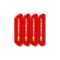 4 vnt. automobilio durų saugos įspėjimo atšvaitinis lipdukas emblema Chevrolet Camaro Trax Blazer Cavalier Onix Aveo Silverado Malibu Captiva raudona