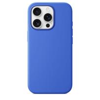 Luxury Solid Color Liquid Silicone Smooth-Touch Soft Case For iPhone 17 Pro Max Air 16E 15 14 Plus Lens Raised Protect Full-pack Anti-Drop Cover iPhone 16 Plus jūros mėlyna spalva